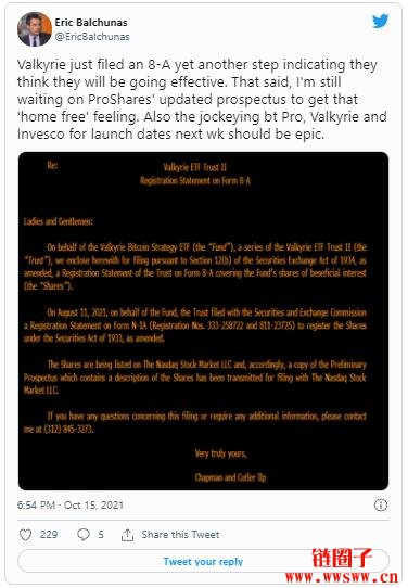 10/18生效！ProShares比特币ETF倒数两天？ETF分析师：进度99%插图1